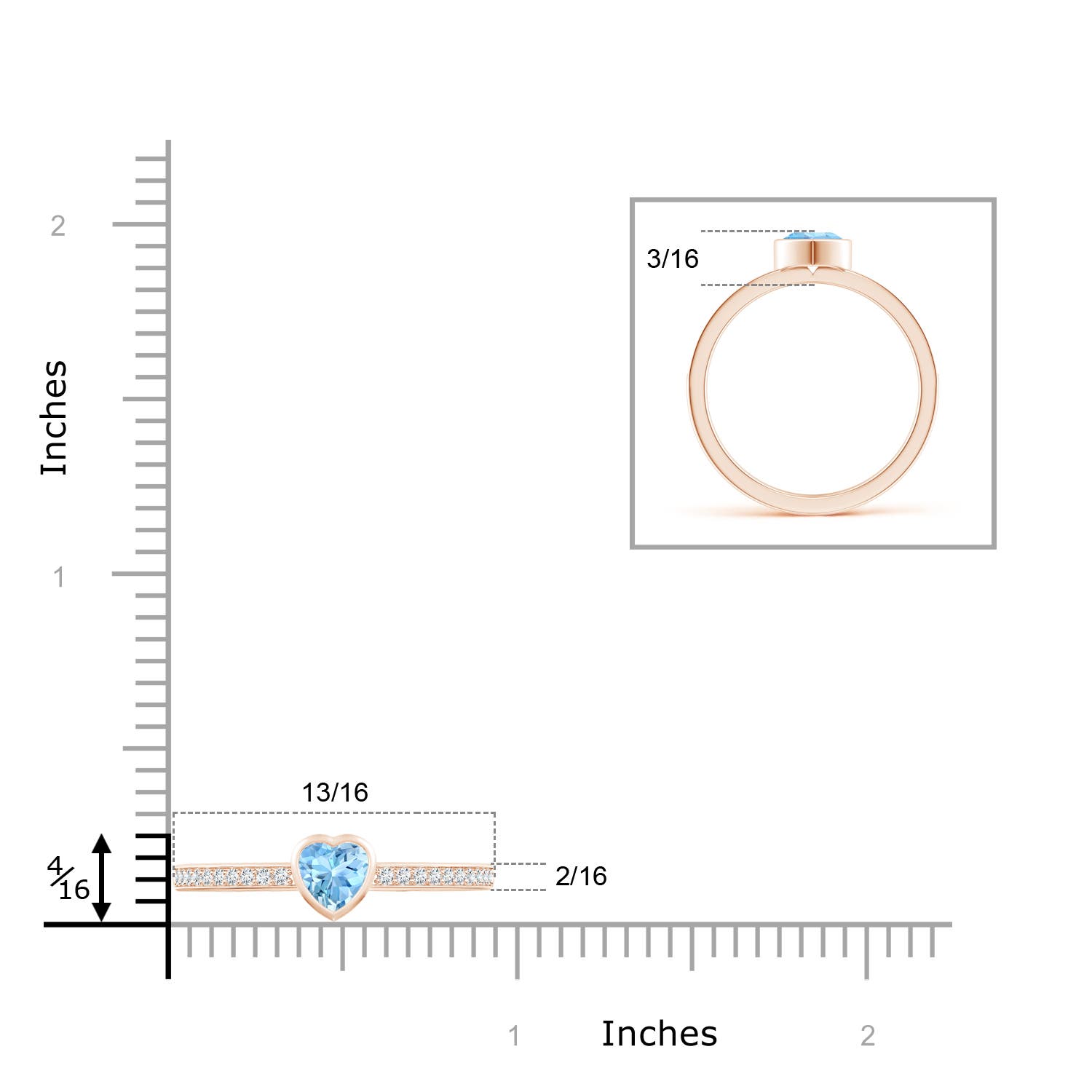 AAAA - Aquamarine / 0.46 CT / 14 KT Rose Gold