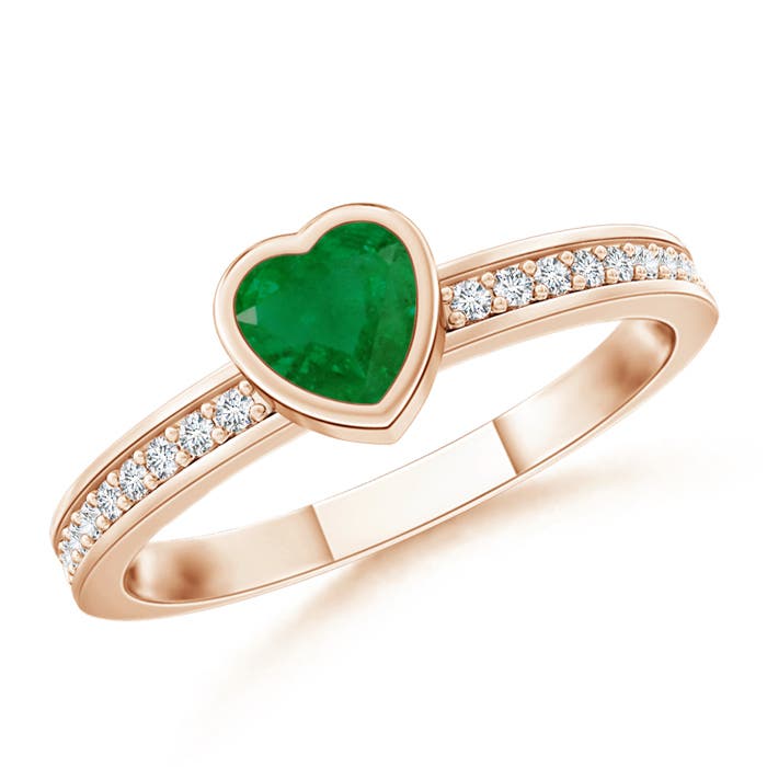 A - Emerald / 0.3 CT / 14 KT Rose Gold