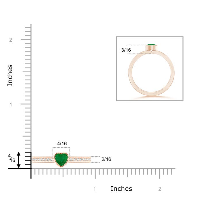 A - Emerald / 0.3 CT / 14 KT Rose Gold