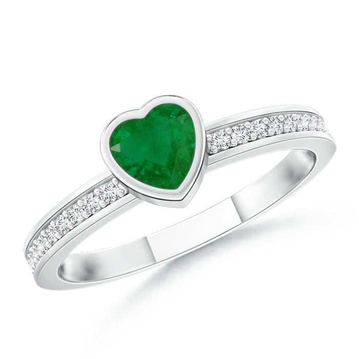 A - Emerald / 0.3 CT / 14 KT White Gold