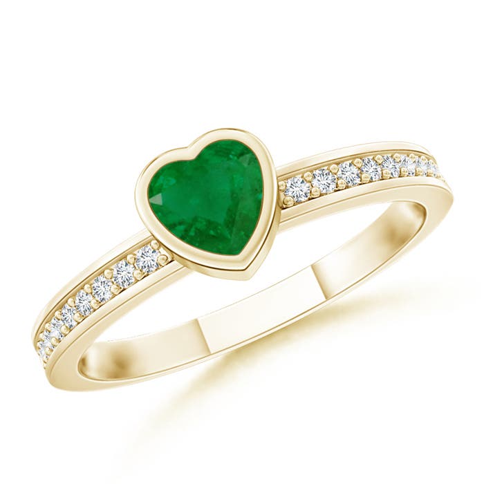 A - Emerald / 0.3 CT / 14 KT Yellow Gold