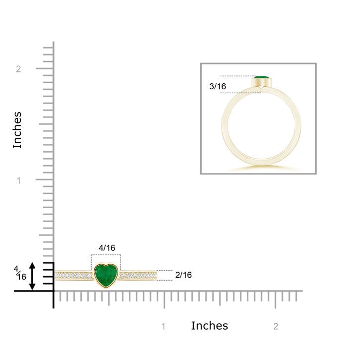 A - Emerald / 0.3 CT / 14 KT Yellow Gold