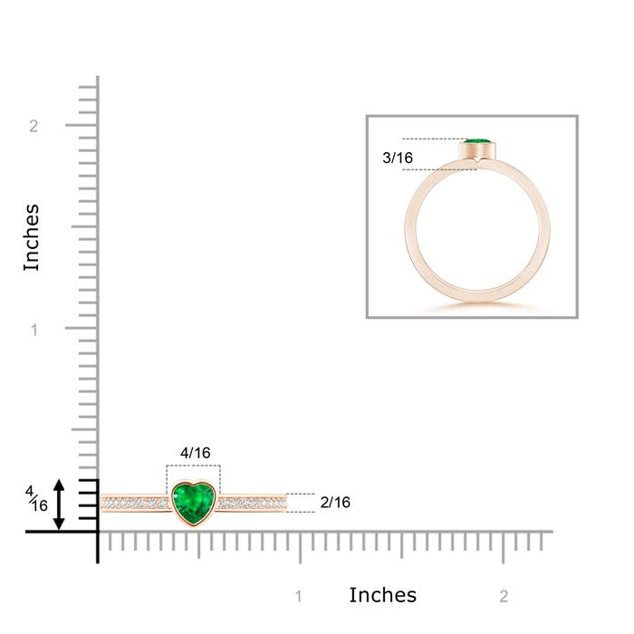 AAA - Emerald / 0.3 CT / 14 KT Rose Gold