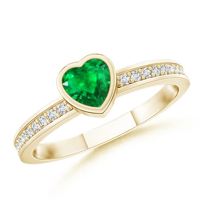 AAA - Emerald / 0.3 CT / 14 KT Yellow Gold