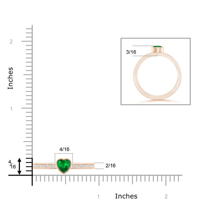 AAAA - Emerald / 0.3 CT / 14 KT Rose Gold