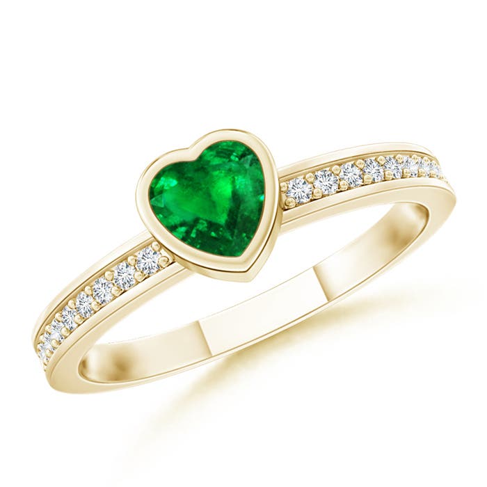 AAAA - Emerald / 0.3 CT / 14 KT Yellow Gold