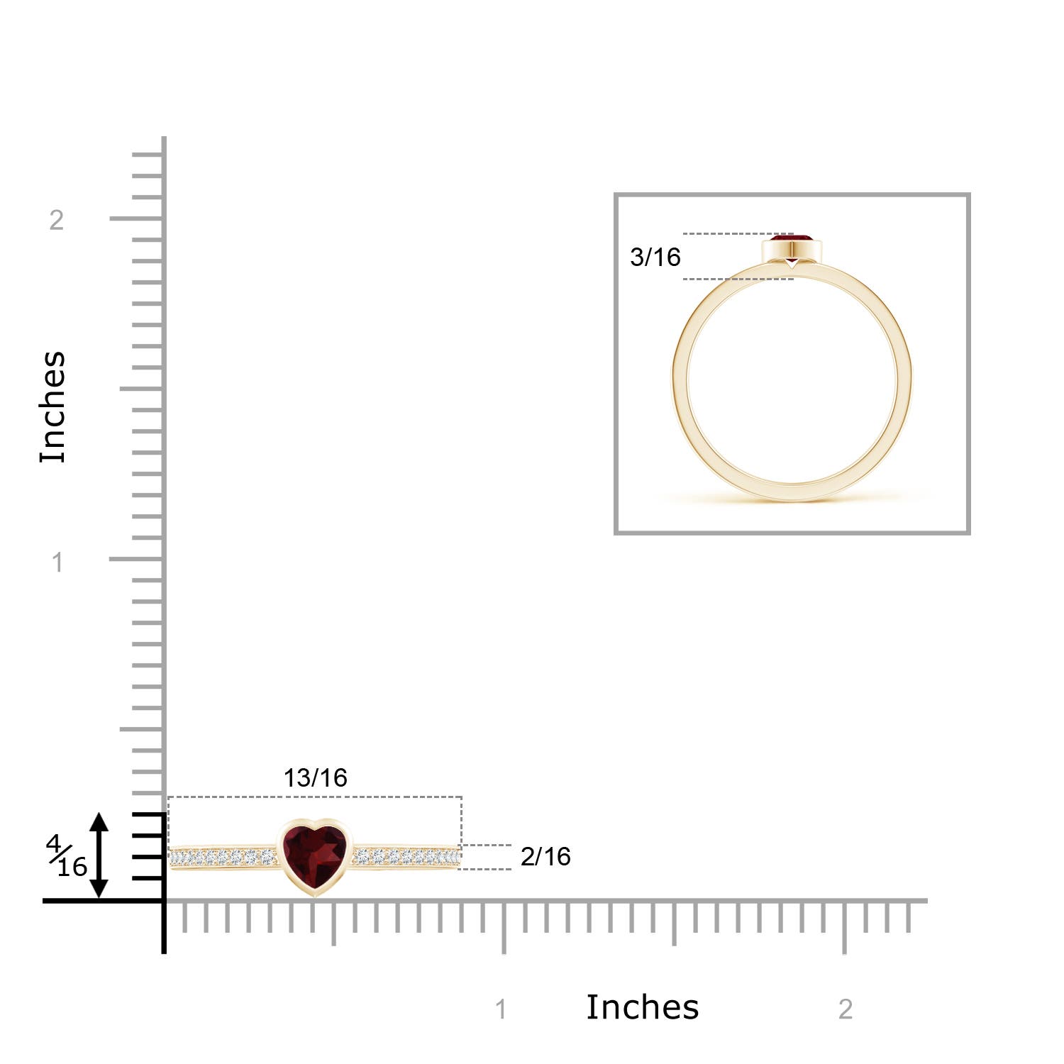 A - Garnet / 0.35 CT / 14 KT Yellow Gold