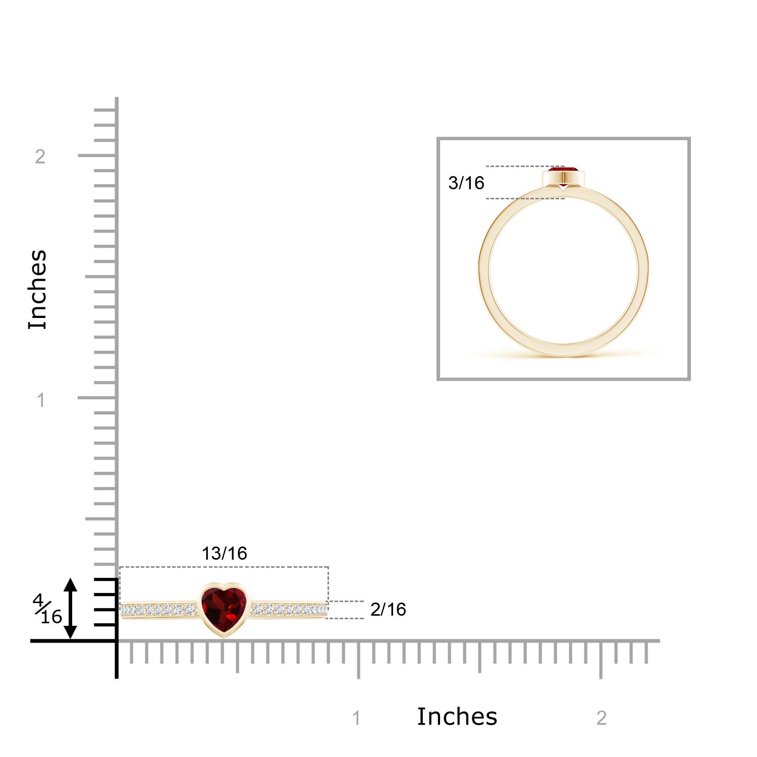 AAA - Garnet / 0.35 CT / 14 KT Yellow Gold