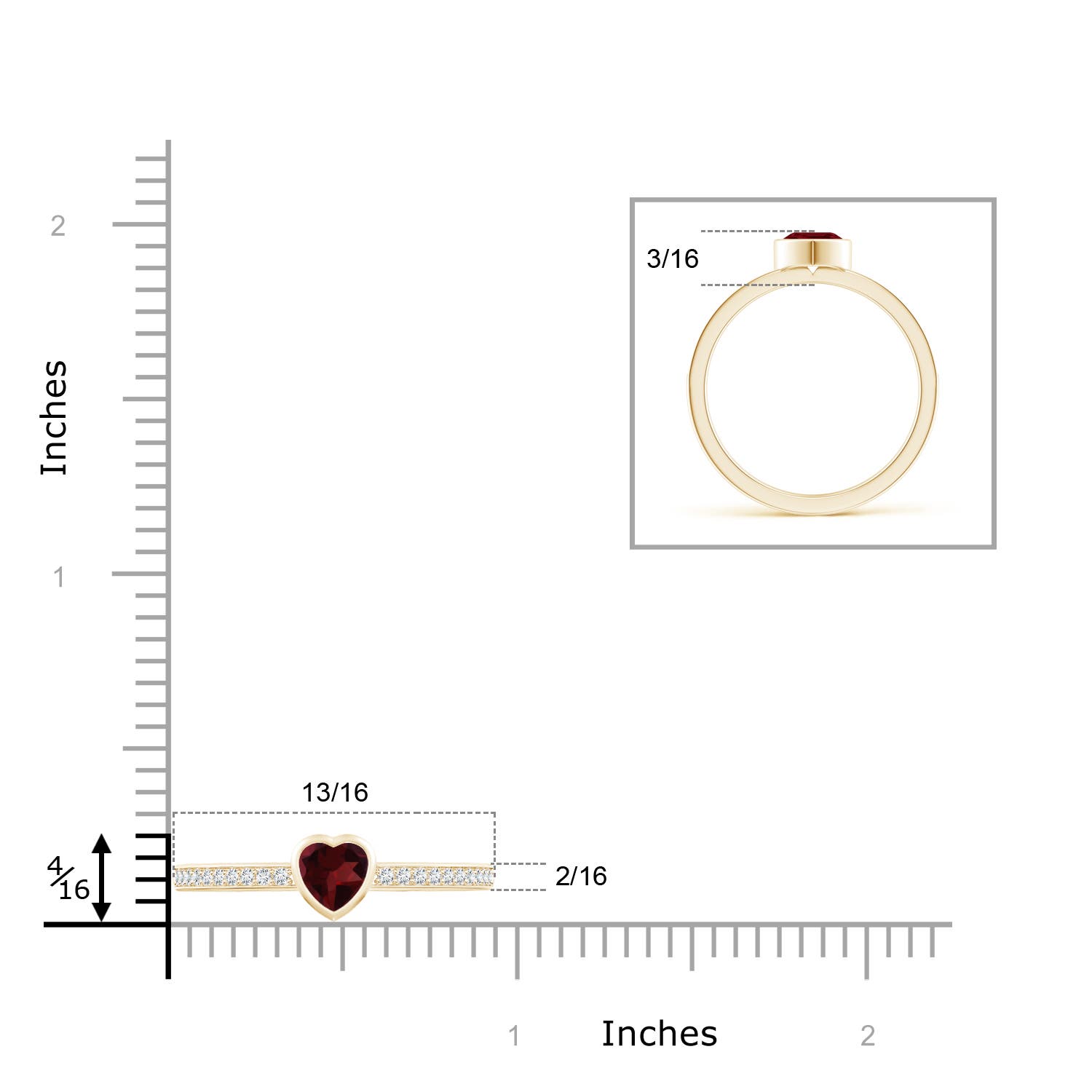 A - Garnet / 0.56 CT / 14 KT Yellow Gold