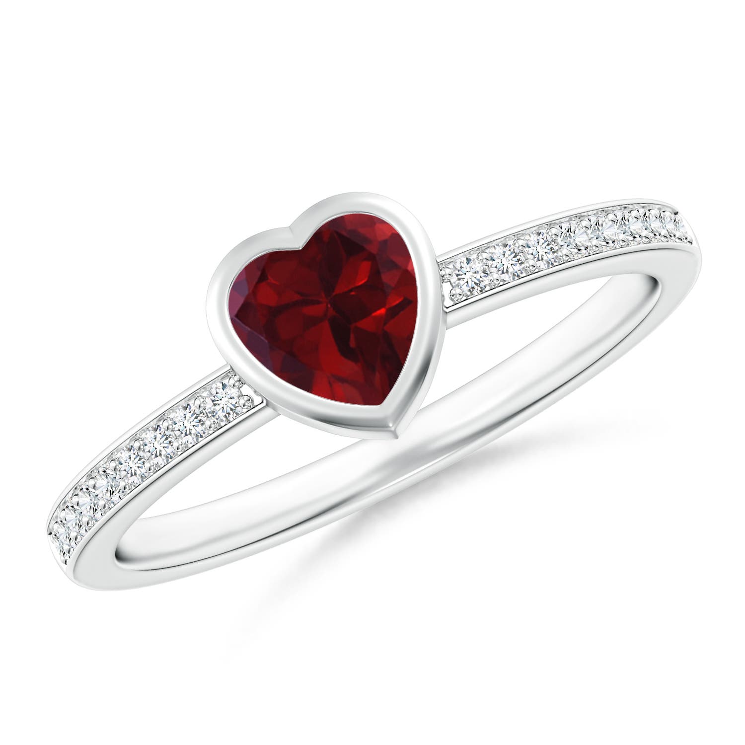 AA - Garnet / 0.56 CT / 14 KT White Gold