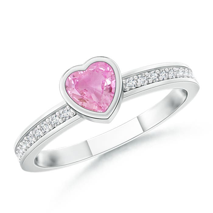 A - Pink Sapphire / 0.35 CT / 14 KT White Gold