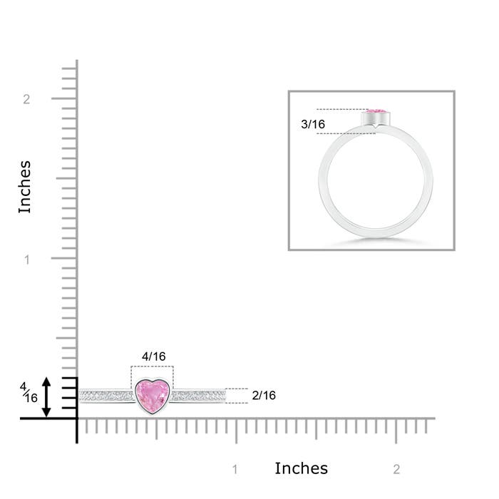 A - Pink Sapphire / 0.35 CT / 14 KT White Gold