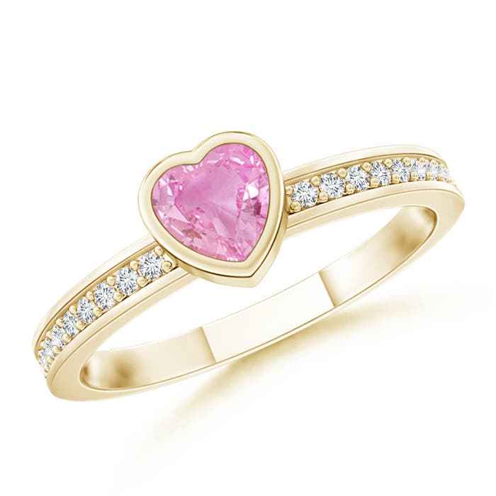 A - Pink Sapphire / 0.35 CT / 14 KT Yellow Gold