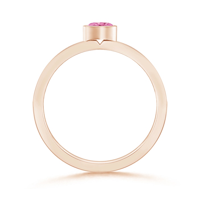 4mm AA Bezel Heart Pink Sapphire Promise Ring with Diamond Accents in Rose Gold product image