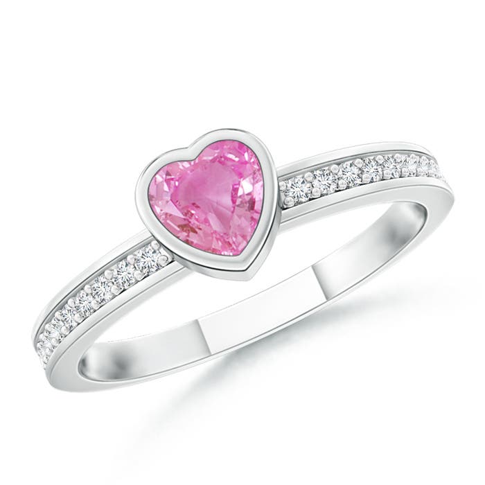 AA - Pink Sapphire / 0.35 CT / 14 KT White Gold