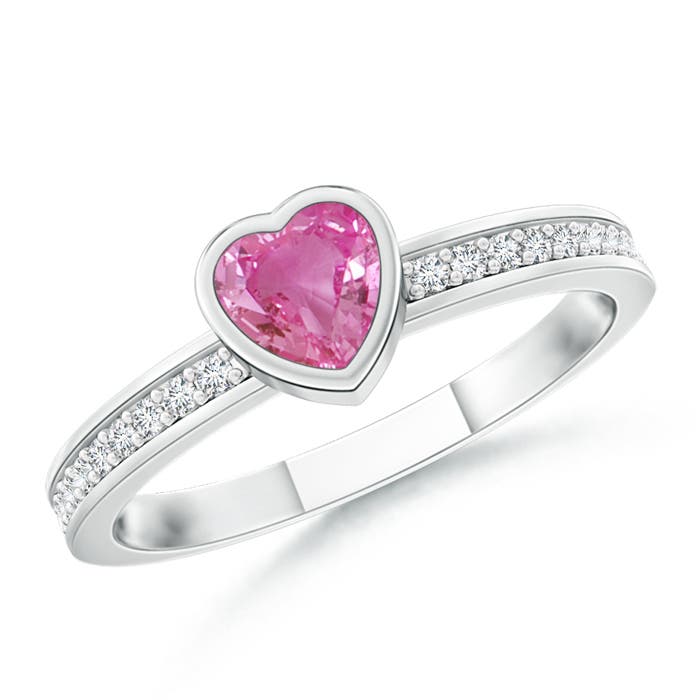 AAA - Pink Sapphire / 0.35 CT / 14 KT White Gold