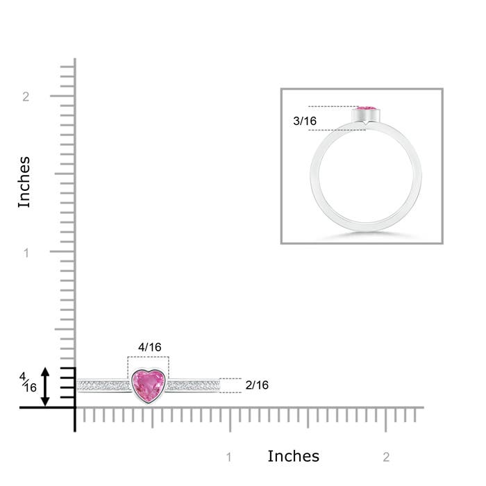 AAA - Pink Sapphire / 0.35 CT / 14 KT White Gold