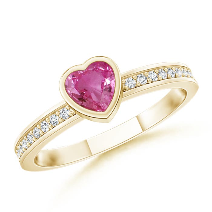 AAAA - Pink Sapphire / 0.35 CT / 14 KT Yellow Gold