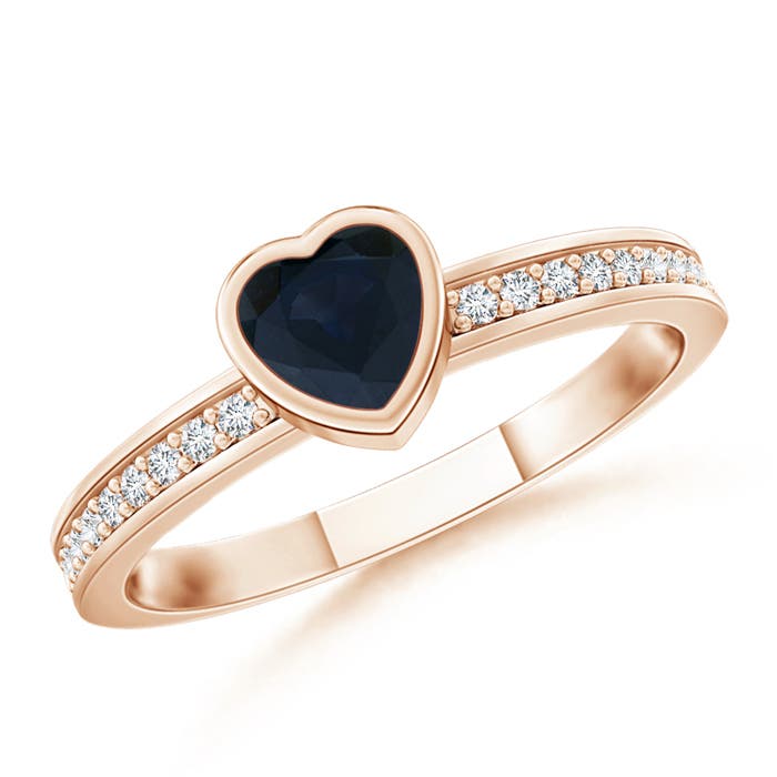 A - Blue Sapphire / 0.4 CT / 14 KT Rose Gold