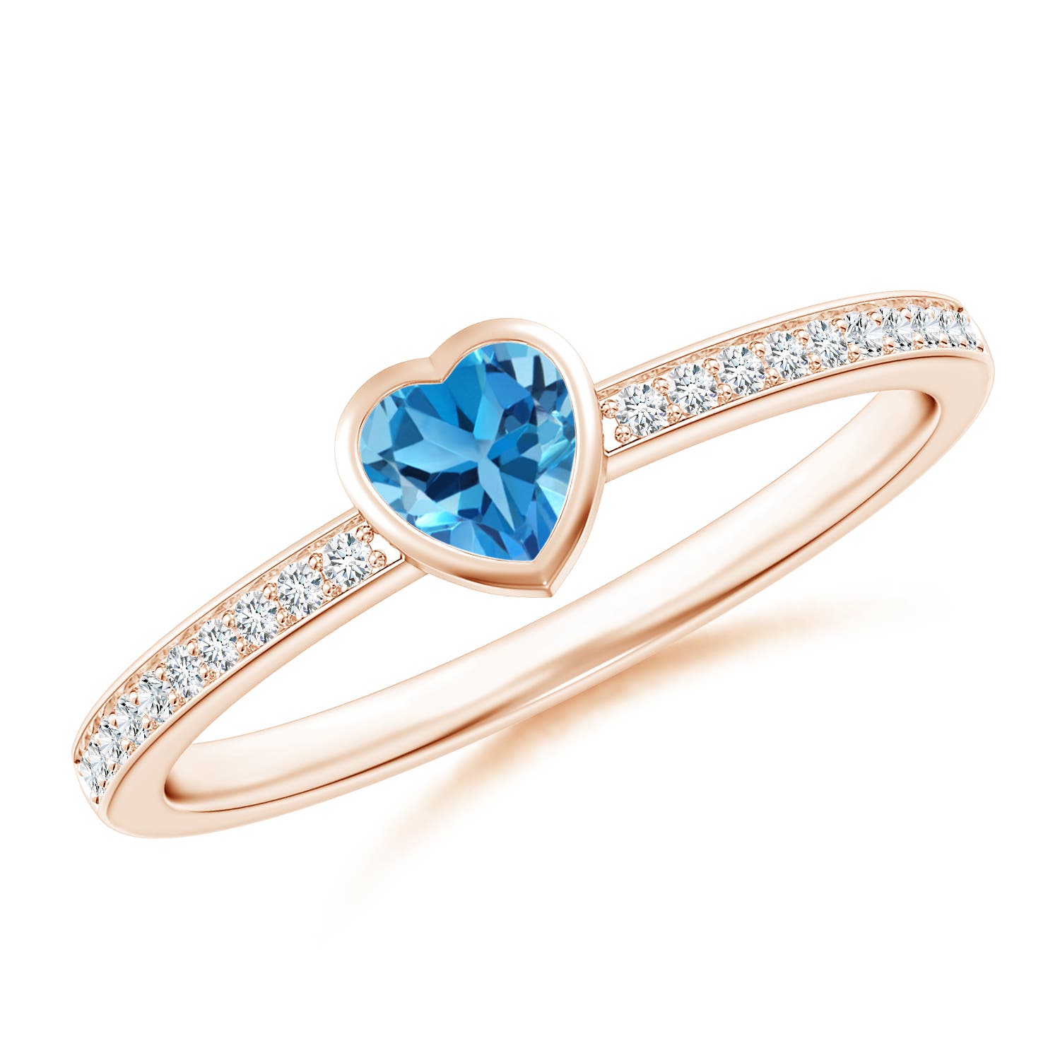 AAA - Swiss Blue Topaz / 0.42 CT / 14 KT Rose Gold