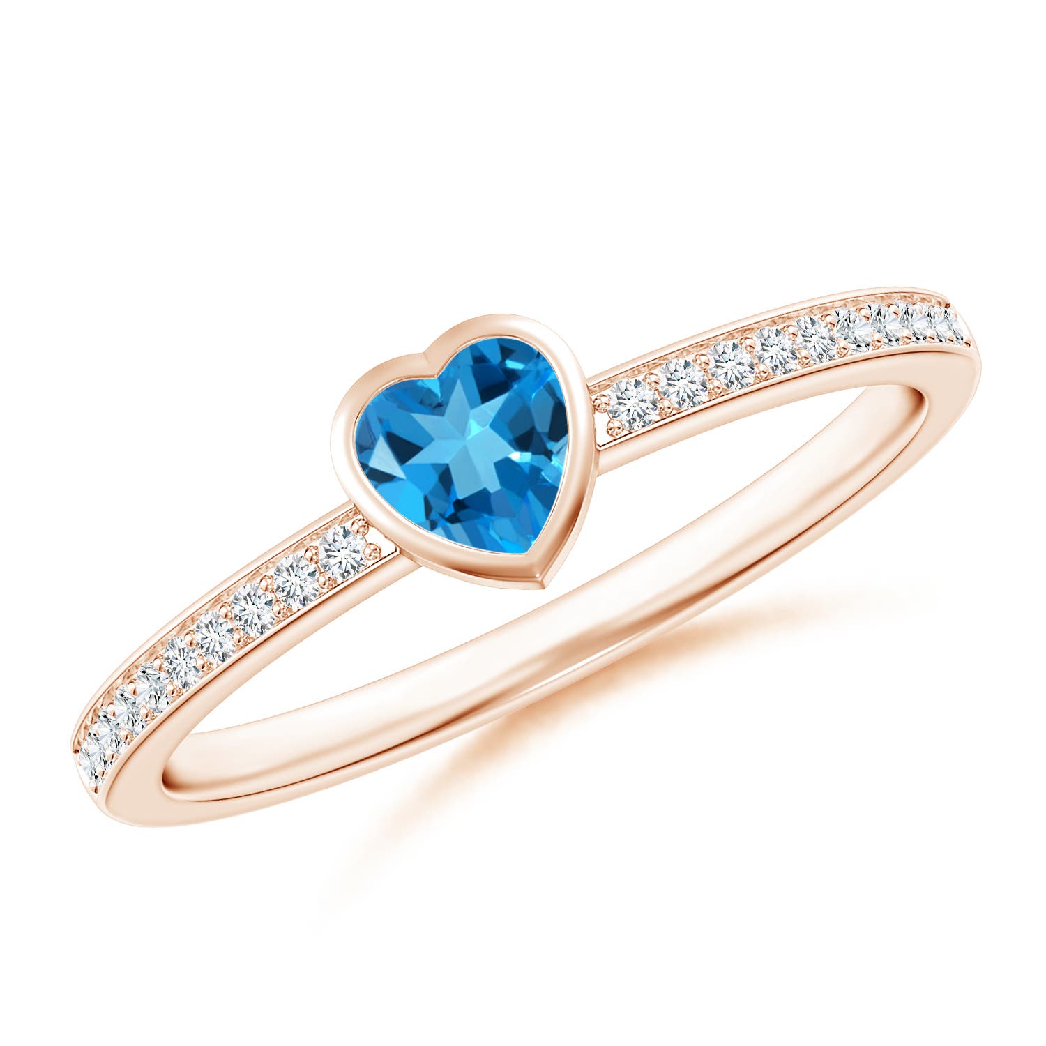 AAAA - Swiss Blue Topaz / 0.42 CT / 14 KT Rose Gold