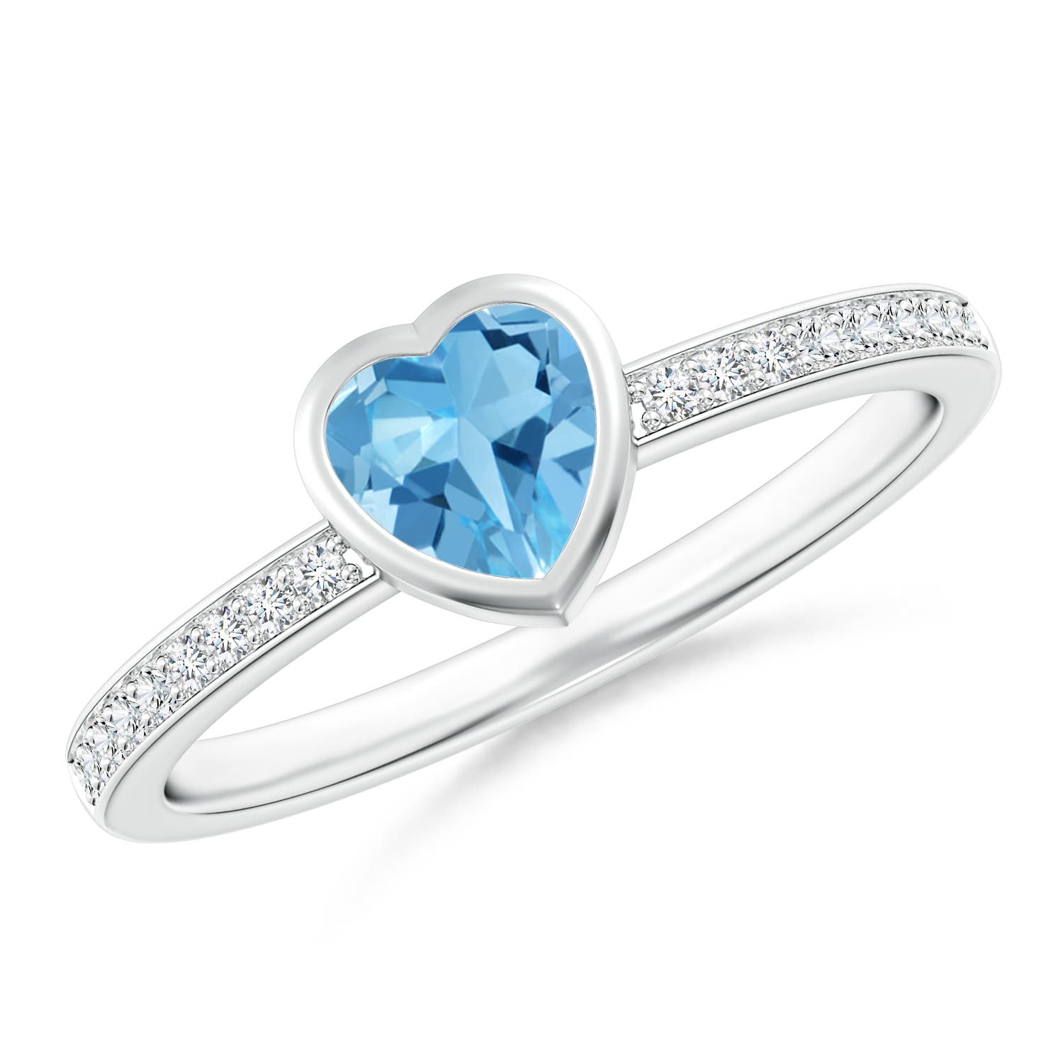 AA - Swiss Blue Topaz / 0.71 CT / 14 KT White Gold