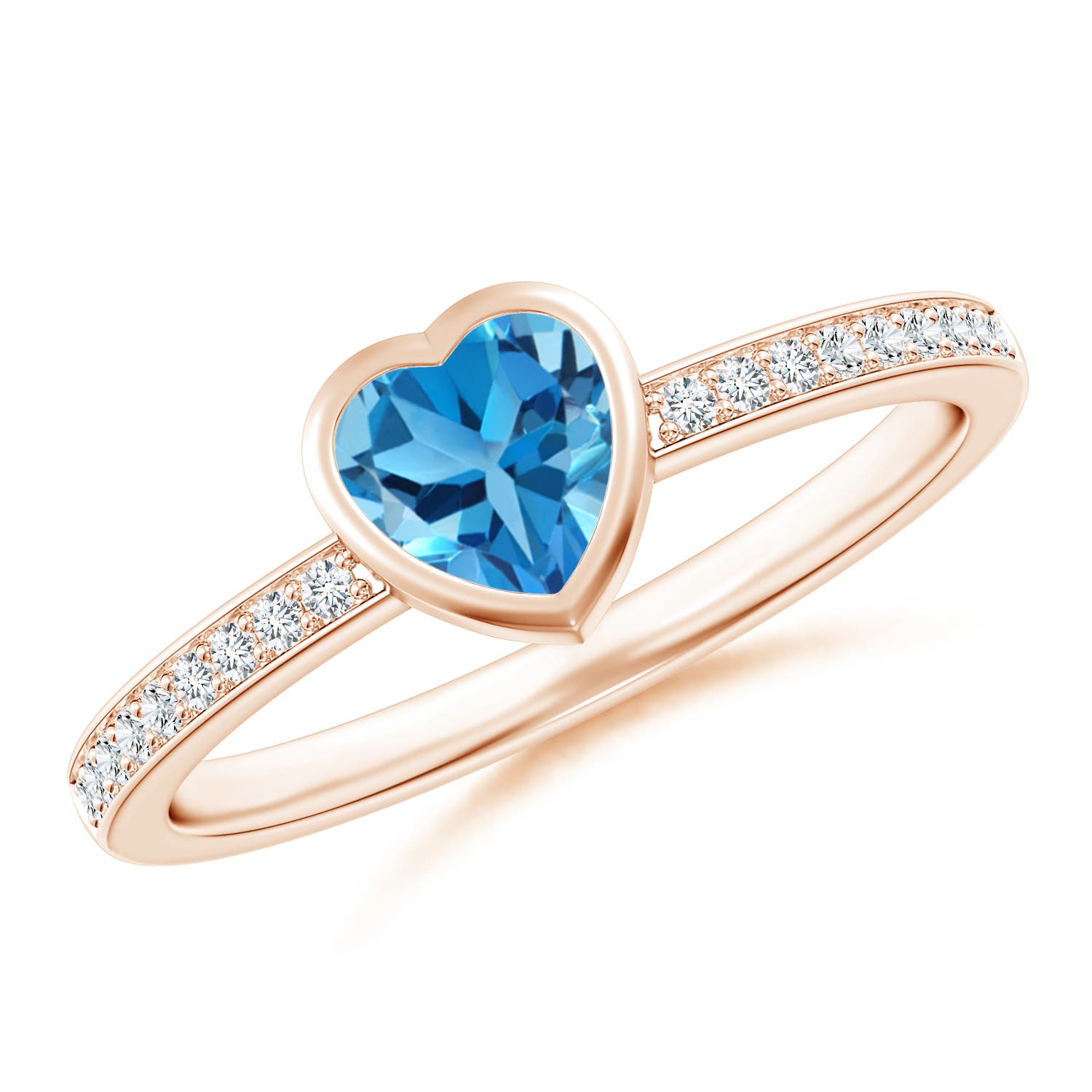 AAA - Swiss Blue Topaz / 0.71 CT / 14 KT Rose Gold