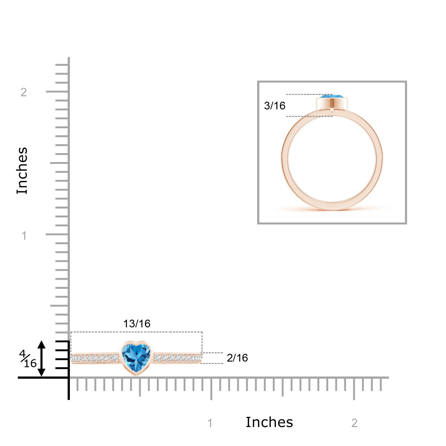 AAA - Swiss Blue Topaz / 0.71 CT / 14 KT Rose Gold