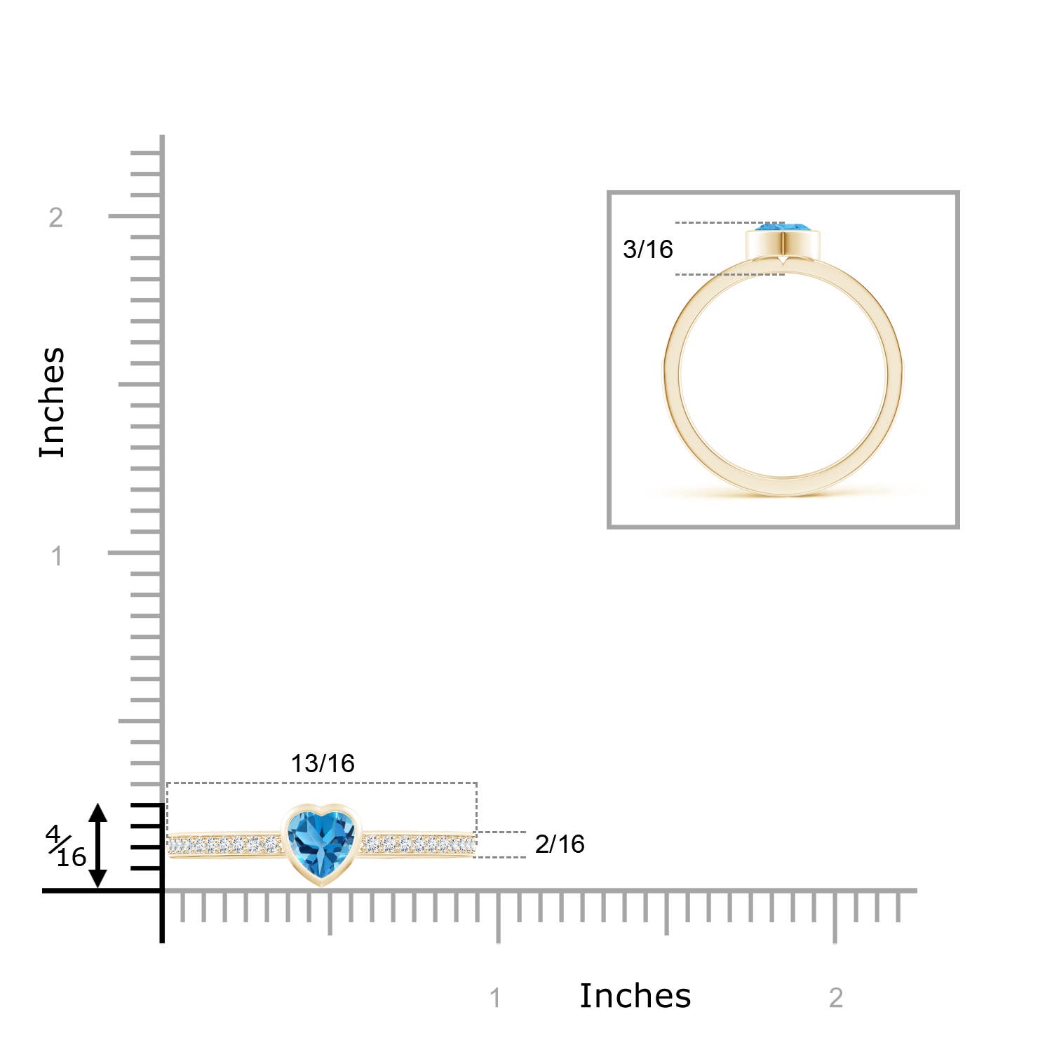 AAA - Swiss Blue Topaz / 0.71 CT / 14 KT Yellow Gold