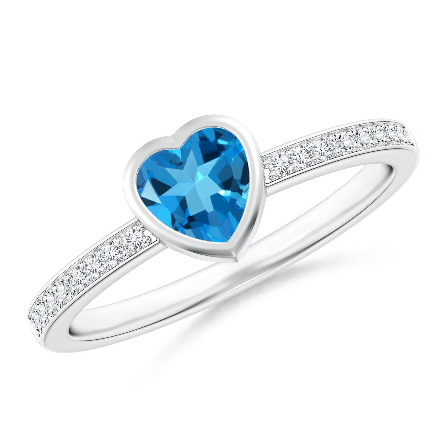 AAAA - Swiss Blue Topaz / 0.71 CT / 14 KT White Gold