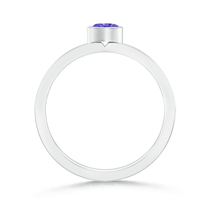 4mm AAAA Bezel Heart Tanzanite Promise Ring with Diamond Accents in P950 Platinum Product Image