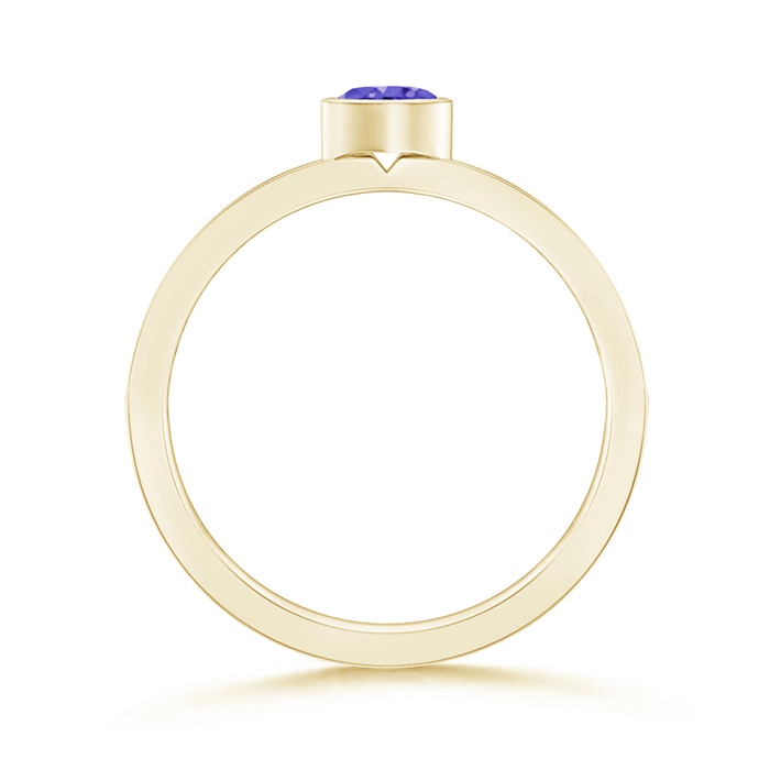 4mm AAAA Bezel Heart Tanzanite Promise Ring with Diamond Accents in Yellow Gold Product Image