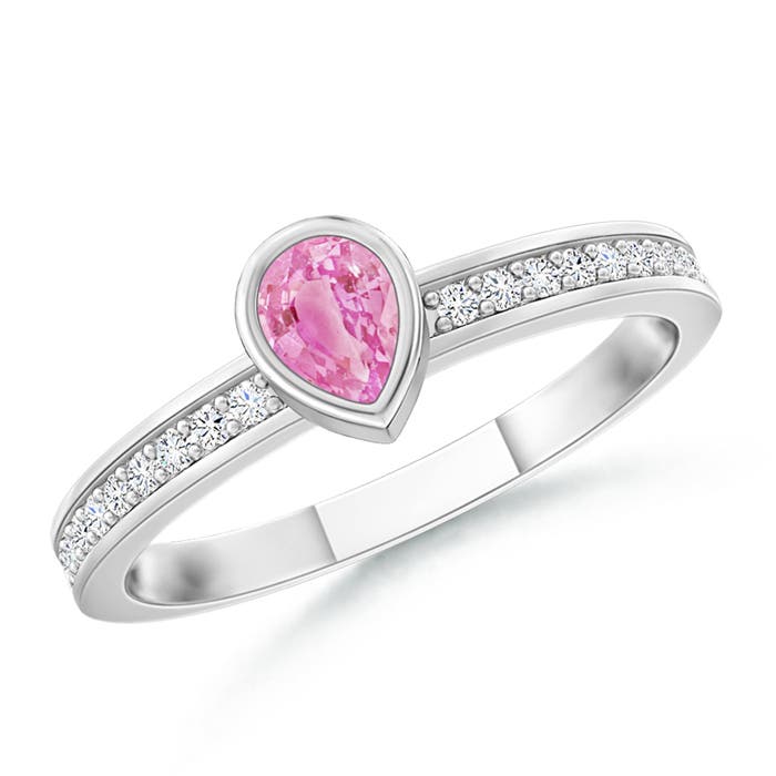 A - Pink Sapphire / 0.27 CT / 14 KT White Gold