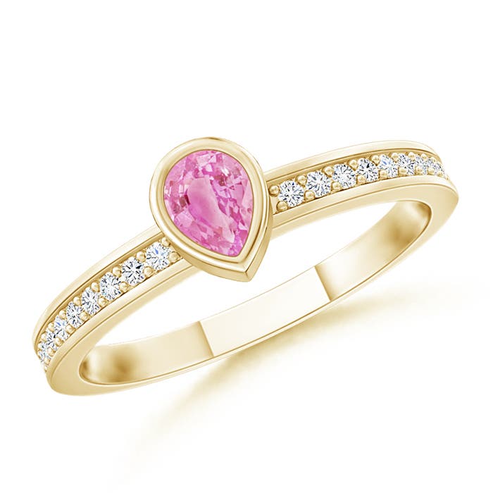 A - Pink Sapphire / 0.27 CT / 14 KT Yellow Gold