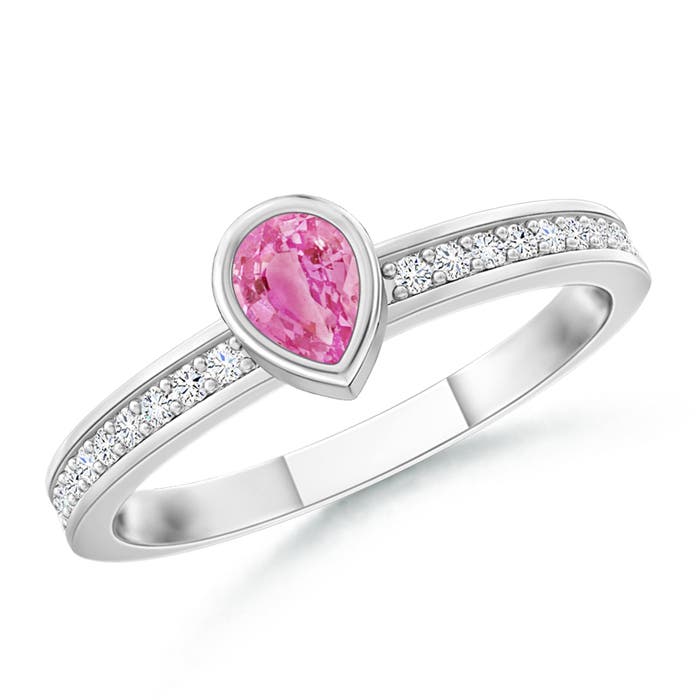 AA - Pink Sapphire / 0.27 CT / 14 KT White Gold