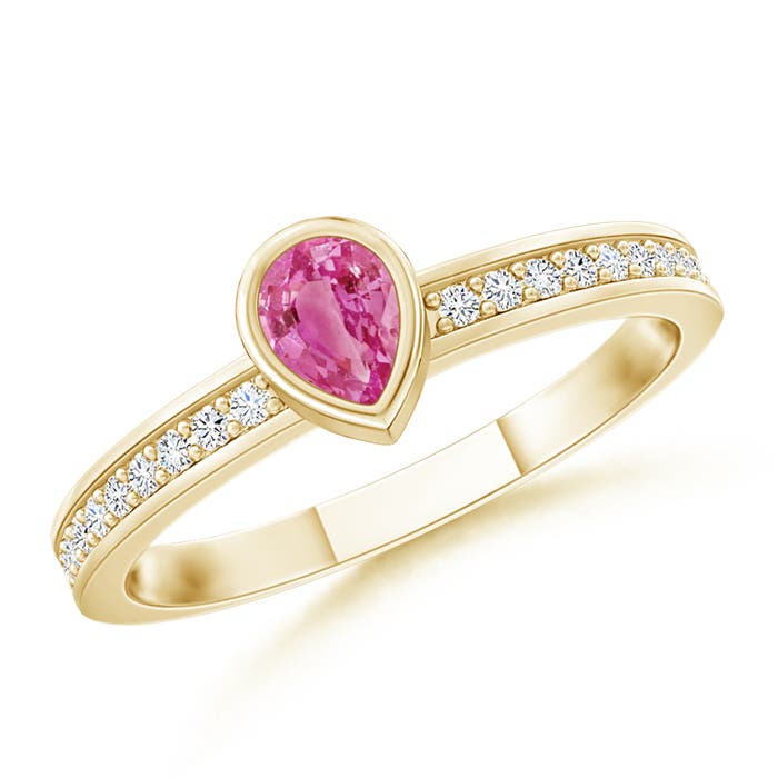 AAA - Pink Sapphire / 0.27 CT / 14 KT Yellow Gold