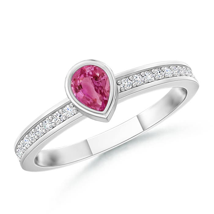 AAAA - Pink Sapphire / 0.27 CT / 14 KT White Gold