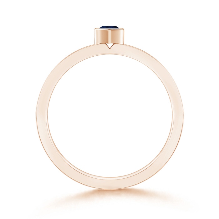 4x3mm A Bezel Pear Sapphire Stackable Ring with Diamond Accents in Rose Gold product image