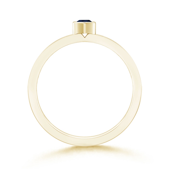 4x3mm A Bezel Pear Sapphire Stackable Ring with Diamond Accents in Yellow Gold product image