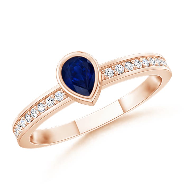 AA - Blue Sapphire / 0.27 CT / 14 KT Rose Gold