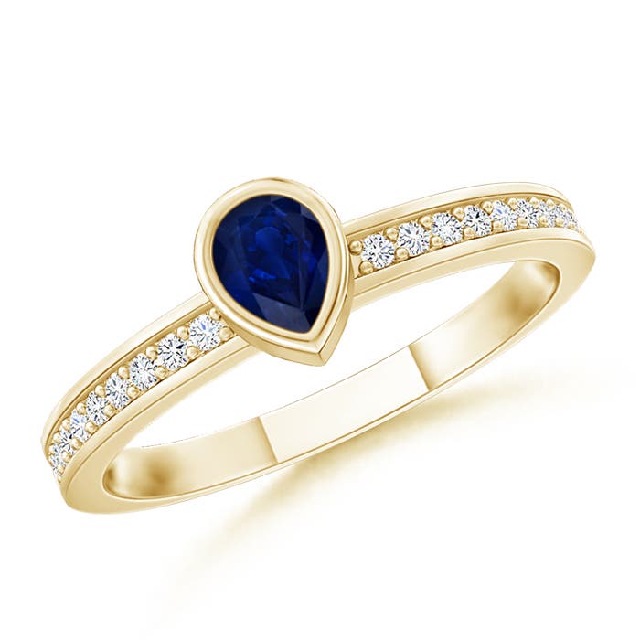 AA - Blue Sapphire / 0.27 CT / 14 KT Yellow Gold