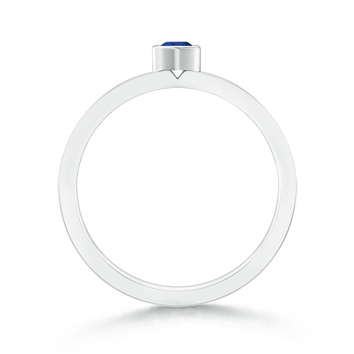 4x3mm AAA Bezel Pear Sapphire Stackable Ring with Diamond Accents in P950 Platinum product image