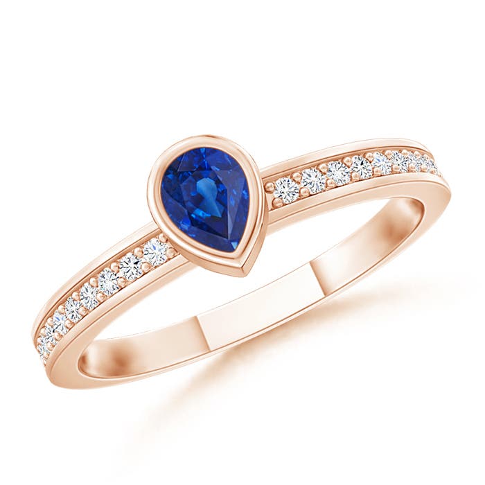 AAA - Blue Sapphire / 0.27 CT / 14 KT Rose Gold