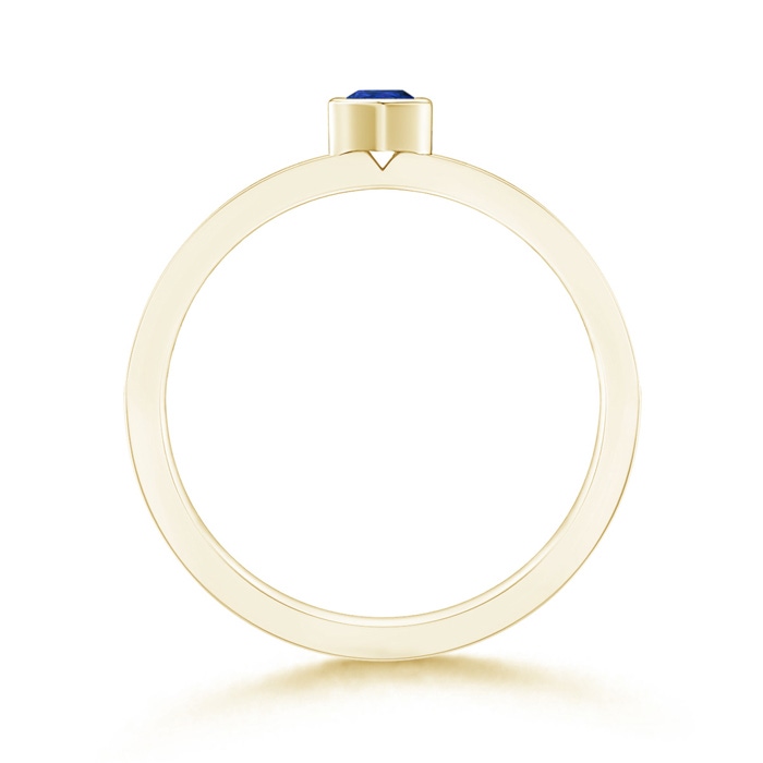 4x3mm AAA Bezel Pear Sapphire Stackable Ring with Diamond Accents in Yellow Gold product image