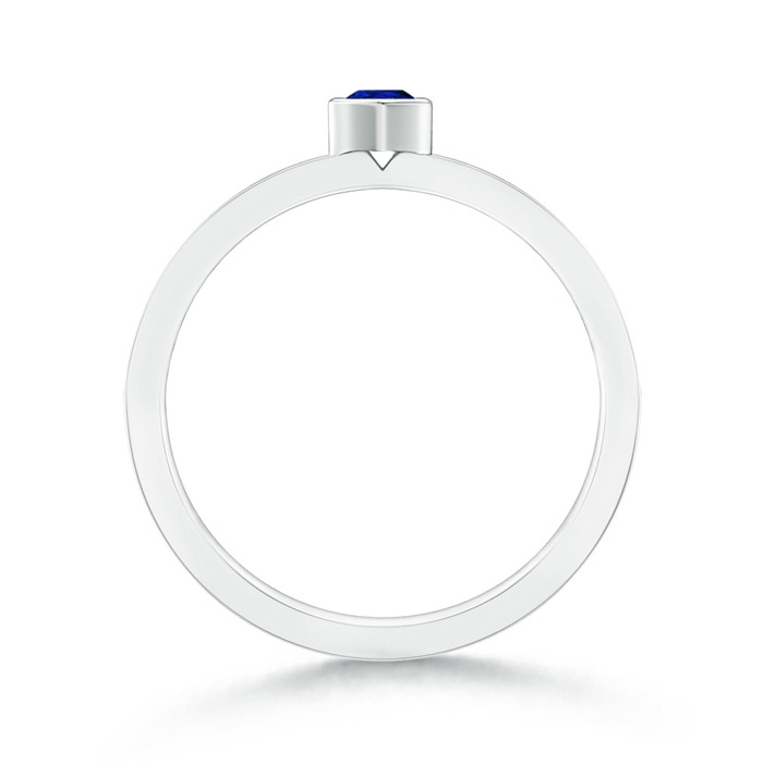 4x3mm AAAA Bezel Pear Sapphire Stackable Ring with Diamond Accents in P950 Platinum product image