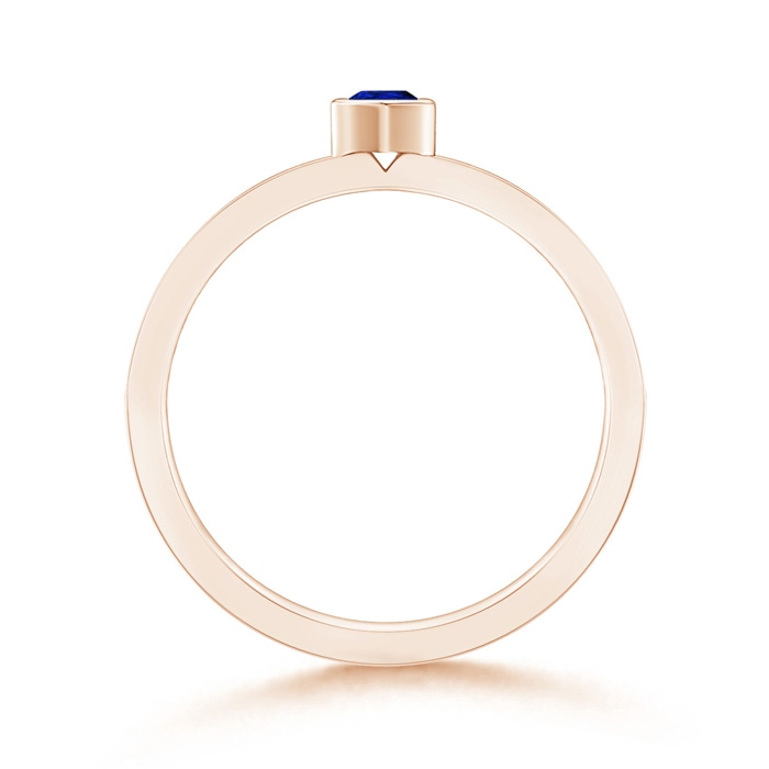 4x3mm AAAA Bezel Pear Sapphire Stackable Ring with Diamond Accents in Rose Gold product image