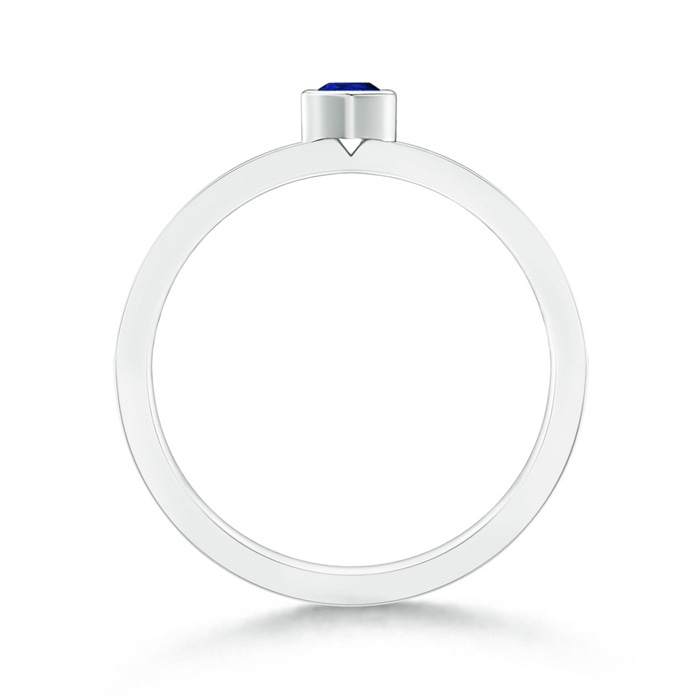 4x3mm AAAA Bezel Pear Sapphire Stackable Ring with Diamond Accents in White Gold product image