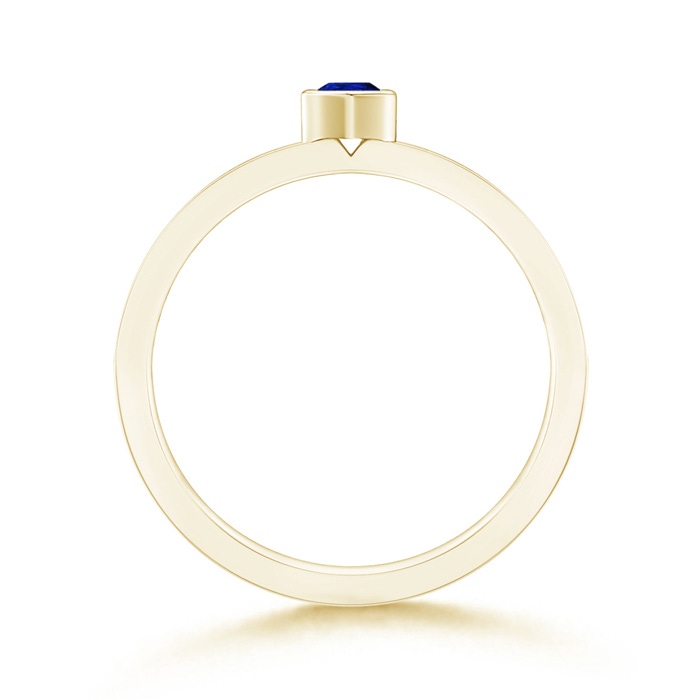 4x3mm AAAA Bezel Pear Sapphire Stackable Ring with Diamond Accents in Yellow Gold product image