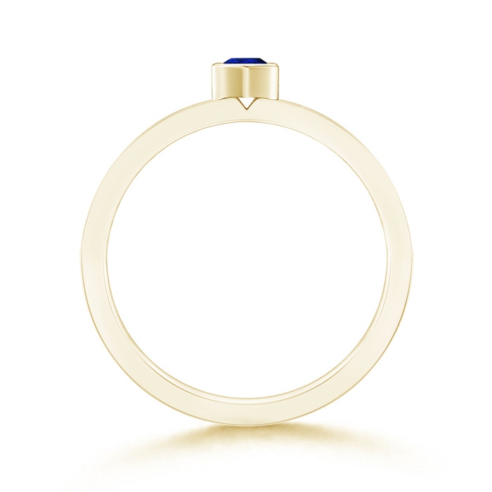 4x3mm AAAA Bezel Pear Sapphire Stackable Ring with Diamond Accents in Yellow Gold Product Image
