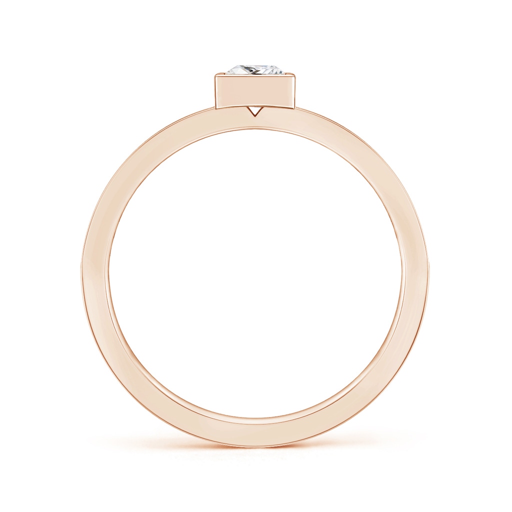 3mm HSI2 Bezel-Set Princess Diamond Stackable Promise Ring in Rose Gold Side-1